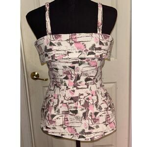 VGU Canvas Cotton Geometric Print Top - LARGE